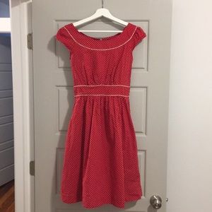 Red/white polka dot cap sleeve ModCloth dress